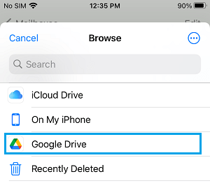 Select Google Drive