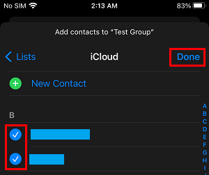 Add Contacts to Contact Group on iPhone