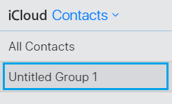 Untitled Contact Group on iCloud