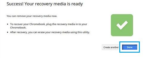 Chrome Recovery Media Ready Prompt