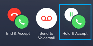 iPhone Calls Hold and Accept Button