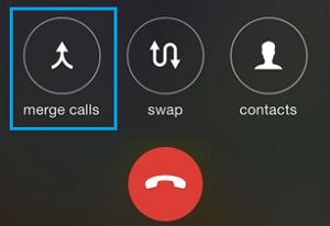 Botón de combinación de llamadas de iPhone