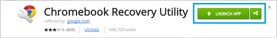 Launch Chrome Recovery Utility