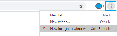 Open New Incognito Window in Chrome Browser