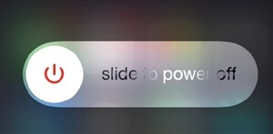 Power OFF Slider on iPhone