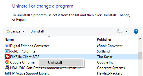 Unistall A Program on Windows 10 Computer