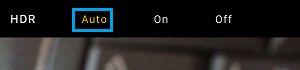 Auto HDR Mode Option on iPhone 