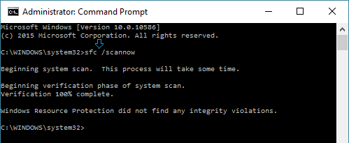 sfc /scannow Command in Windows 10