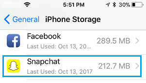 Storage Space Taken By Apps on iPhone