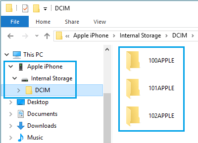 how to download photos from iphone to pc folder