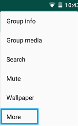 WhatsApp Group More Options Tab on Android Phone