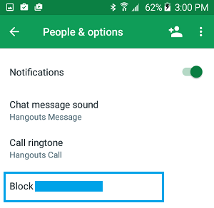 Block A Number On Google Hangouts