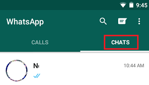 Registerkarte „Chats“ In Whatsapp Auf Android Phone