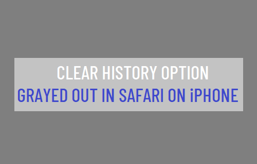 Clear History Option Grayed Out in Safari On iPhone