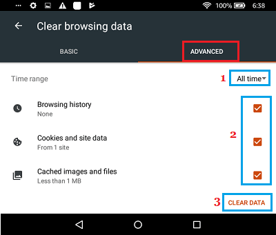 Clear Browsing History, Cookies and Cache on Kindle Fire