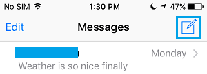 Open New Message on iPhone