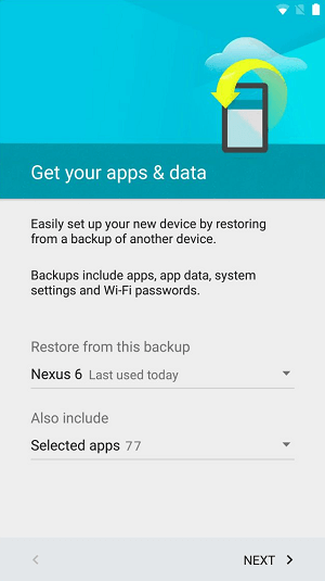 Get your Apps & Data Screen Android