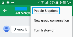 Google Hangouts People and Option Tab On Android Phone