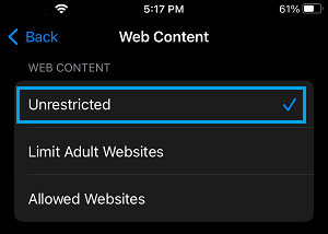 Enable Unrestricted Access for Web Content on iPhone