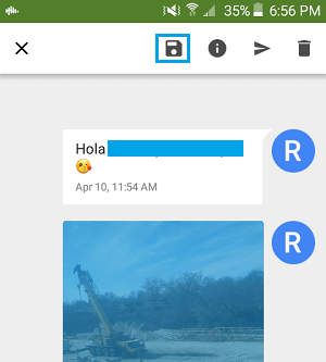 Save Image Attached To Text Message on Android