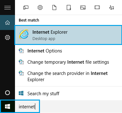 Open Internet Explorer