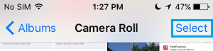 Select Option Camera Roll on iPhone