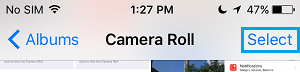Select Option in Photos App on iPhone