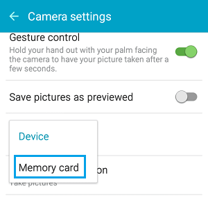 Set Memory Card as Photo Storage Location on Android