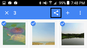 Share Icon Photos App on Android