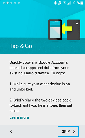 Tap and Go Screen on Android Phone