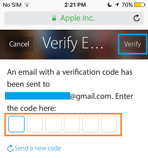 Enter Apple ID Verification Code