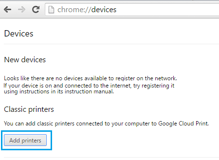 Add A Classic Printer To Google Cloud Print