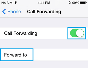 Call Forward To Option on iPhone