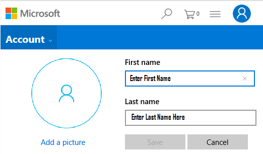 Change First Name and Last Name For Microsoft Account