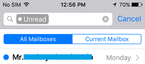 Current and All Mailboxes Option on iPhone