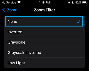 Desactivar filtro de zoom