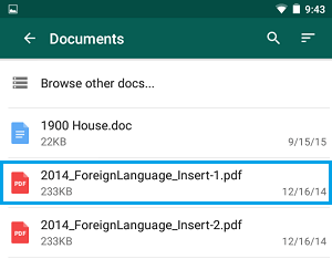 Documents Screen Whatsapp Android