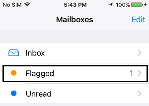 Flagged Smart Mailbox On iPhone