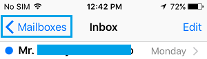 Mailboxes Tab On iPhone