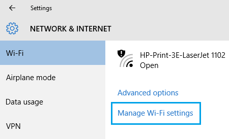 no wifi setting windows 10