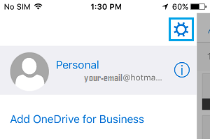 OneDrive Gear icon