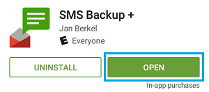 Open SMS Backup+ App