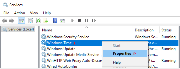 Open Windows Time Properties