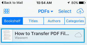 PDF Downloaded On Bookshelf Tab of iBooks App