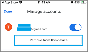 Remove Gmail Account from iPhone