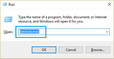 Open Windows Services Screen Using Run Command