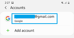 Select Gmail Account on Android Phone