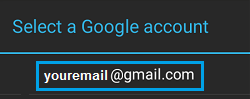 Select Google Account to Connect to SMS Backup+ App