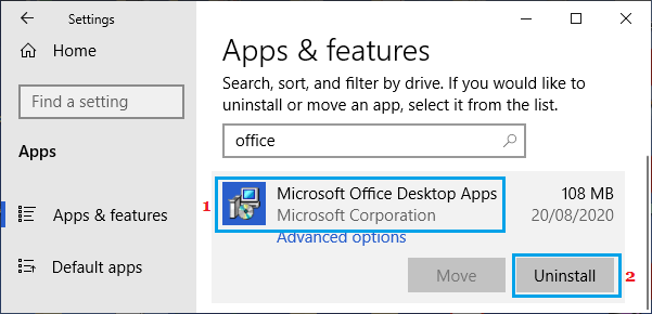 Uninstall Previous Microsoft Office Installation