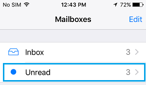 Unread Mailbox on iPhone